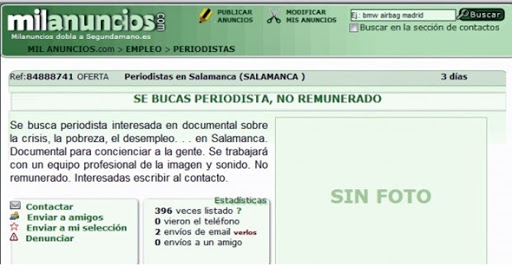 Trabajo gratis periodista